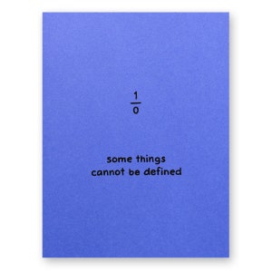 Math Fraction Sympathy Card | Encouragement Card | Some Things Cannot Be Defined Maths Card | nspirational Good Luck Sorry Nerd Geek Card