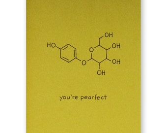 Pear Valentine Card - You're Pearfect Foodie Love Card - Chemistry Valentine Love Card - Science Nerd Geek - Anniversary Card