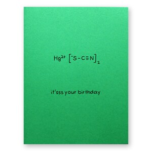 Carte d’anniversaire de la science | Réaction de serpent de pharaon | Carte d’anniversaire de chimie | Chimiste Scientifique Nerd Geek Animal Snake Vet Reptile Biology