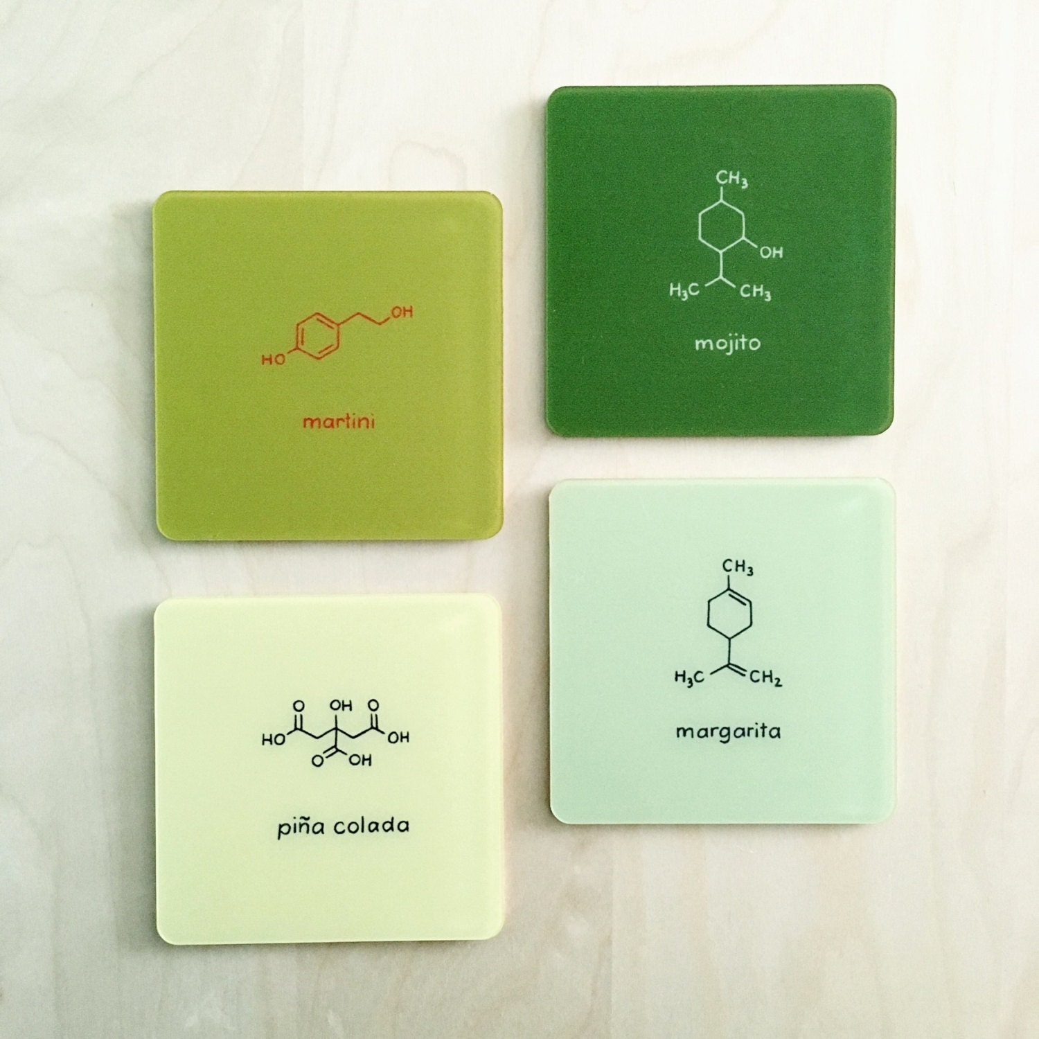 Cocktail Bar Coasters Chemistry Nerd Set of 8 Margarita Etsy
