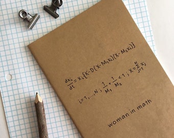 Math Notebook Graph Paper Journal | Woman in Math Equation for Hormone Cycle | Mathematics Model Engineer Idea Book Lab Nerd Geek Science