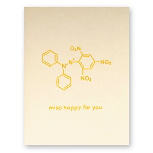 Chemistry Happy Card | Miso Japanese Food Pun Card | Science Japan Asian | Birthday Wedding New Baby Graduation Foodie Cook Chef Retirement