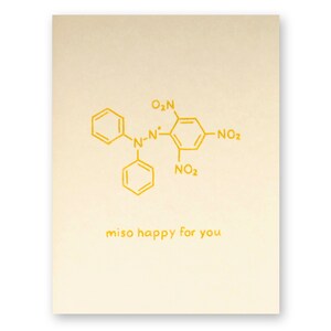 Chemistry Happy Card | Miso Japanese Food Pun Card | Science Japan Asian | Birthday Wedding New Baby Graduation Foodie Cook Chef Retirement