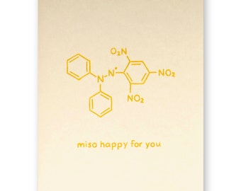 Chemistry Happy Card | Miso Japanese Food Pun Card | Science Japan Asian | Birthday Wedding New Baby Graduation Foodie Cook Chef Retirement