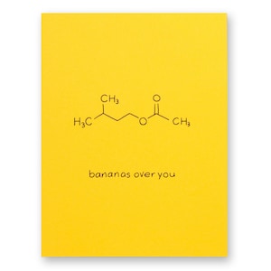 Carte de Saint-Valentin scientifique | Bananas Over You Food Fruit Foodie Jeu de mots | Nerd Geek Chimie Amour Anniversaire Scientifique Biologie Biochimie Cuisinier