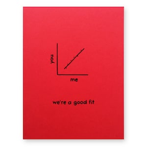 Statistics valentine Card - Love Good Fit - Statistics Line of Best Fit Regression Scatter Plot Card - Math Stats Nerd Geek Data Science