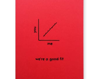 Statistics valentine Card - Love Good Fit - Statistics Line of Best Fit Regression Scatter Plot Card - Math Stats Nerd Geek Data Science