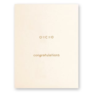 Félicitations carte de chimie | Carbon Dioxide Science Wedding Graduation - France | Professeur Scientifique Docteur Biochimie Biologie Champagne Bubbly