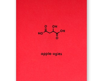 Apple Apology Card | Chemistry Molecule Sorry card | Sagwa 사과 Card | Science Chemistry Nerd Geek | Apologize apologies make up reconcile