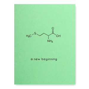 New Beginning Card | Chemistry Nerd Geek Science Biology | Graduation New Baby Wedding New Job Good Luck Break up Divorce Make up Sympathy