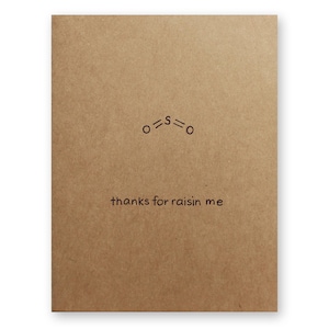 Chimie | de cartes pour la fête des pères des mères Merci pour Raisin Me | Science Chemist STEM Nerd Geek | Merci Parents Mentor Grands-parents Tuteur Tuteur