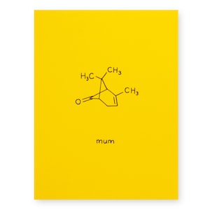 Carte de jour des mères scientifiques | Maman Mums Flower Chrysanthemum Chimie Nerd Geek Maman Maman Maman Merci Carte Fleuriste Botanique Plantes Jardinage