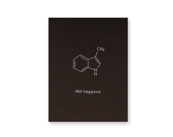 Science Sympathy Card Shit Happens Chemistry Nerd Geek