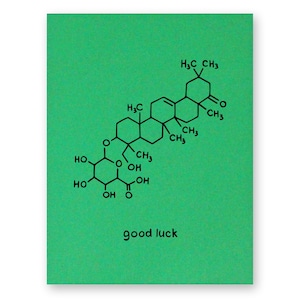 Carte de trèfle bonne chance | Chimie Nerd Geek Plant Science Botany Gardener STEM Chemist Scientist | Encouragement Enseignant Étudiant Examen scolaire