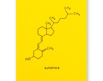 Sunshine Card | Valentine Love Birthday Get Well Sympathy Sorry | Chemistry Science Chemist Nerd Geek Teacher Child Children Kids Scientist