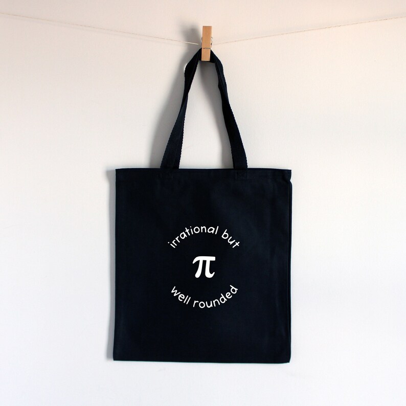 Pi Tote Bag Math Nerd Bag Irrational Number Grocery Bag Bicycle Bag Beach Bag Reusable Cotton Bag Geek Gift Bag