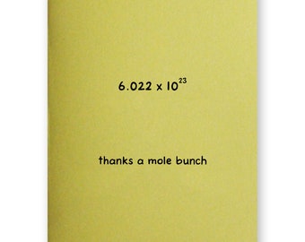 Mole Thank You Card | Chemistry Avogadros Number | Science Teacher Tutor Appreciation Gratitude Nerd Geek Engineer Retirement Graduation