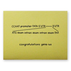 Biology Graduation Card | Genetics Congratulations Genius Pun Geneius DNA gene RNA Biochemistry Science Scientist Nerd Chemistry Scientific