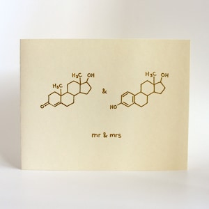 Carte de mariage chimie - Carte de mariage scientifique - Carte M. et Mme - Biologie Nerd Geek - M. Mme / M. M. / Mme Mme LGBTQ