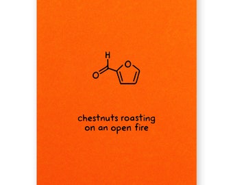 Nerd Christmas Card - Chemistry Holiday Card - Chestnuts Roasting on an Open Fire - Science Christmas Card - Xmas Card