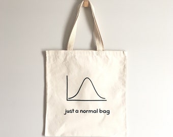 Statistics Bag Normal Tote Math Nerd Bag Bell curve Gaussian Curve / Grocery Bag / Bicycle Bag / Beach Bag / Reusable Cotton Bag / Geek Gift