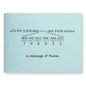 de remerciements de biologie de Zazzle.be Liste d'envies Vous avez des idées ? ARNm Biochimie Génétique Scientifique Nerd Geek | Chimie ADN Message de remerciement | Enseignant Tuteur Mentor Scientifique