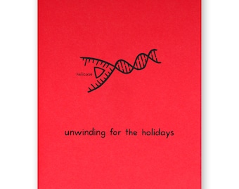 Biology Holiday Card | Genetics DNA Helicase Unwinding | Christmas Science Biochemistry Scientist Molecular Biology Chemistry Nerd Geek Gene