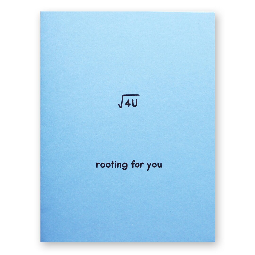 Rooting for You Math Card | Square Root Nerd Geek Mathematics Numbers ...