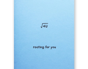 Rooting For You Math Card | Square Root Nerd Geek Mathematics Numbers | Teacher Student Encouragement Graduation Good Luck School