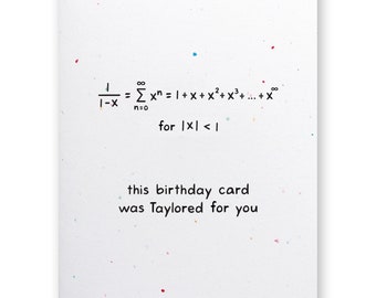 Math Birthday Card | Taylor Series Calculus Birthday | Sum Summation Number Maths Nerd Geek | Statistics Mathematician Teacher Mathematics