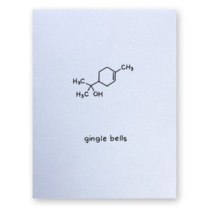 Gin Holiday Christmas Card - Gingle Bells - Molécule Card - Alcohol Chemistry Science Nerd Geek Card