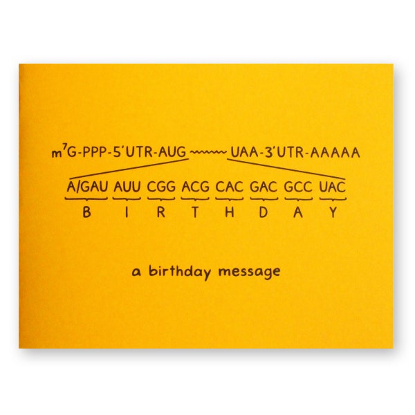 Biology Genetics Birthday Card - mRNA RNA Biochemistry Scientist Nerd - Chemistry DNA Birthday Message Scientific Teacher Tutor Mentor Geek