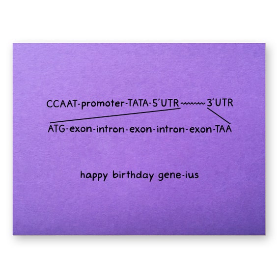 DNA Birthday Card Biology Gene Genius Pun Geneius Etsy