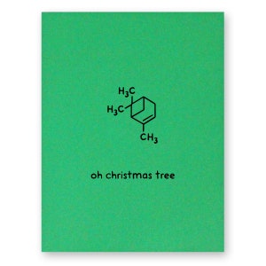 Carte d’arbre de Noël de chimie - Carte de vacances de science Oh arbre de Noël Nerd Geek Xmas chimiste professeur professeur de botanique