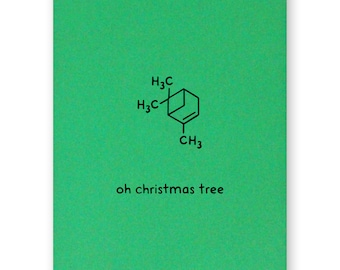 Chemistry Christmas Tree Card - Science Holiday Card Oh Christmas Tree Nerd Geek Xmas Chemist Scientist Teacher Professor Botany Greenhouse