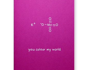 Chemistry Valentine Card | Colour My World Nerd Love Card | Color My World Chemist Scientist Science Love Geek | Anniversary Friend Painter