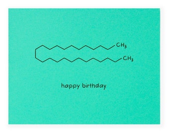 Carte d’anniversaire de chimie | Candle Wax Alkane Molecule Chemical Science Geek Nerd Enseignant Scientifique Biochimie Chimiste Physique STEM