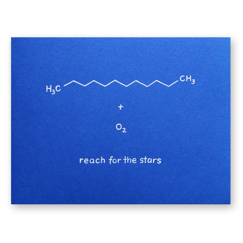 Rocket Fuel Chemistry Nerd Encouragement Inspiration Card Science Graduation Card Science Geek Card Reach For the Stars
