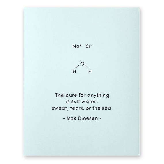 Salzwasser Isak Dinesen Inspiration Zitat Poster Heilung Fur Etsy