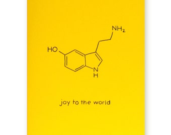 Joy to the World Card - Science Nerd Christmas Card - Chemistry Holiday Card - Xmas Card