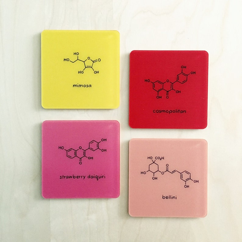 Cocktail Bar Coasters Chemistry Nerd Set of 8 Margarita Etsy