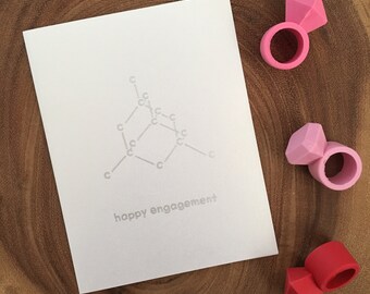 Diamond Engagement Card | Science Proposal Card | Chemistry Love Geek Nerd Bride Wedding Bridal Shower Wed married hitched congratulations