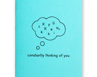 Math Valentine Card | Maths Constants Love | Constantly Thinking Of You | Number Nerd Geek Engineer Mathematician Physics Science Computer