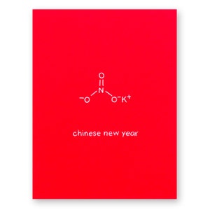 Carte chinoise de nouvel an | Chimie Pétards Science Nerd Geek Chemist Teacher Scientist | Nouvel An lunaire Gong Xi Fa Cai Printemps CNY Lune