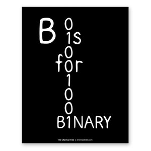 Binary Digital Print B is for Binary Code Tech Poster 8x10 DIGITAL DOWNLOAD | Nerd STEM Coding Teacher Math Science Engineer Classroom Decor