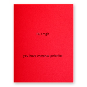 Carte de graduation scientifique | Physique Math Nerd Geek | Vous avez immense équation énergétique potentielle Bonne chance bien fait Encouragement Maths School