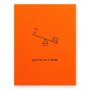 Carte de graduation d’ingénieur | Lever Pun simple machine Clever STEM Science Scientist Engineering Physics Maths Nerd Grad Graduated Graduate