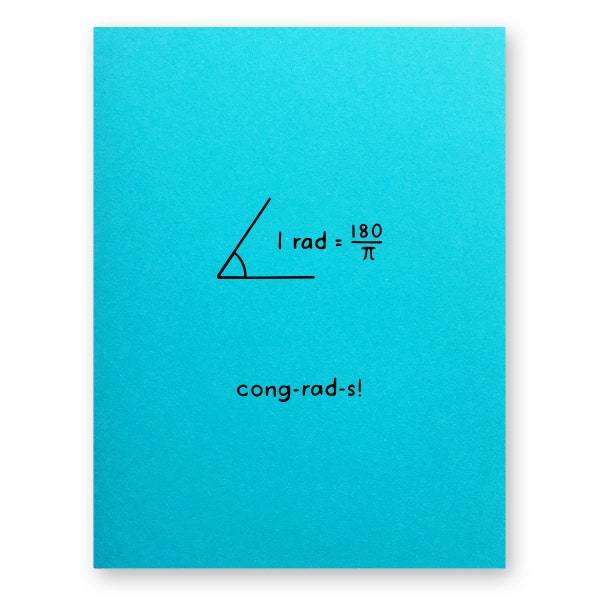 Engineer Math Graduation Card | Congratulations Wedding Card | Engineering Physics Science Geometry Algebra Radians Maths Mathematics Pun