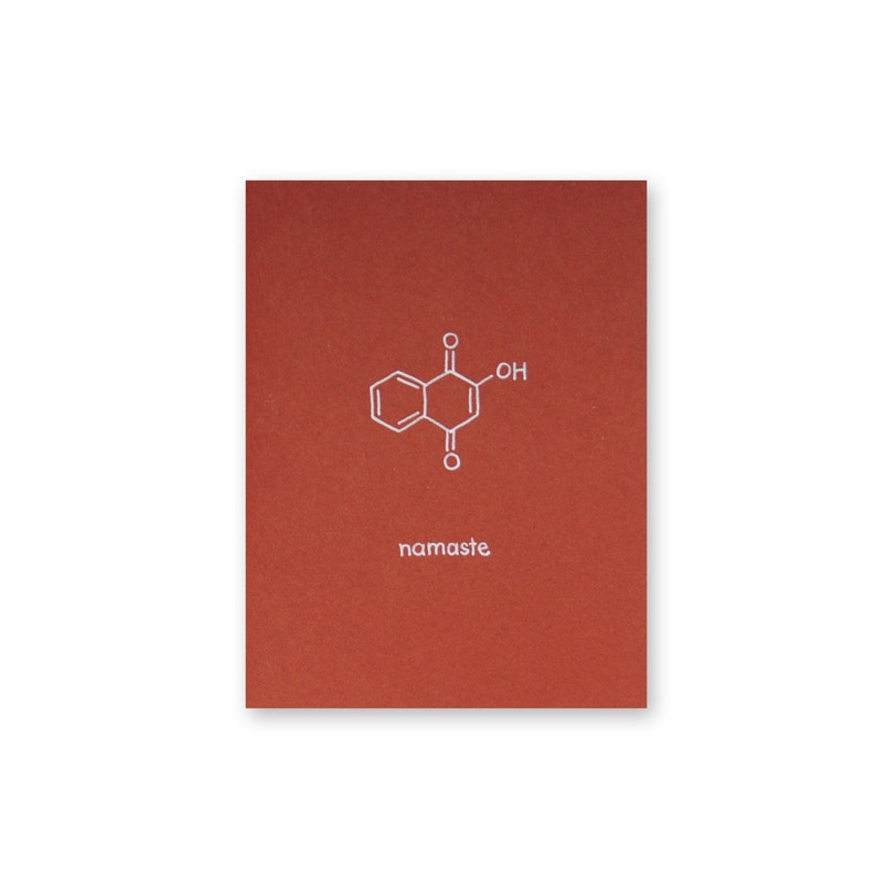 Namaste Hello Card Indian Wedding Science Nerd Chemie Geek Henna Wetenschapper Chemicus Mehndi Tattoo Dye Engagement Denken van u India afbeelding 2