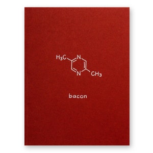 Carte de chimie de bacon | Foodie Food Science Nutrition Nerd Geek Card Breakfast Meat Lover Scientist Cook Chef Restaurant Butcher Pig Farmer
